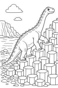 Saltasaurus sulle colonne di roccia disegno da colorare PDF gratis