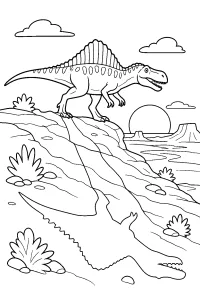 Acrocanthosaurus sulla cresta rocciosa disegno da colorare PDF gratis