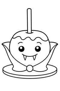 Mela caramellata vampiro disegno da colorare PDF gratis