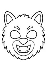 Maschera da lupo mannaro disegno da colorare PDF gratis