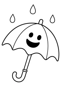 Glimlachende spookparaplu kleurplaat gratis PDF