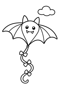 Aquilone pipistrello sorridente disegno da colorare PDF gratis