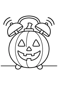 Despertador calabaza de Halloween para colorear dibujo para colorear PDF gratis