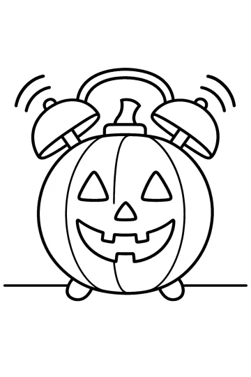Réveil citrouille d'Halloween à colorier