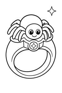 Anello di Halloween con ragnetto disegno da colorare PDF gratis