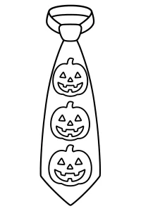 Cravatta di Halloween con zucche sorridenti disegno da colorare PDF gratis