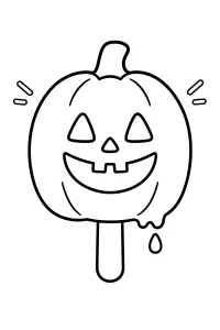 Ghiacciolo zucca di Halloween disegno da colorare PDF gratis