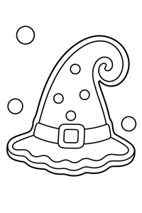 Cappello da strega di Halloween disegno da colorare PDF gratis
