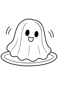 Gelatina fantasma che ondeggia disegno da colorare PDF gratis