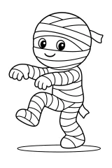 Mummia in punta di piedi disegno da colorare PDF gratis