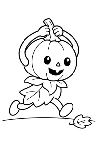 Zucchetta sorridente che corre disegno da colorare PDF gratis