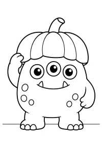 Mostro zucca con tre occhi disegno da colorare PDF gratis