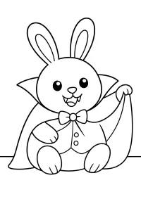 Coniglio vampiro disegno da colorare PDF gratis