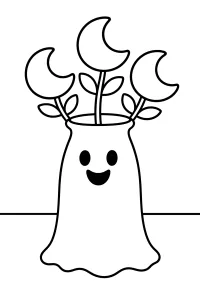 Geistervase mit Mondblumen malvorlage kostenlos PDF
