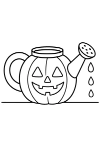 Annaffiatoio zucca di Halloween disegno da colorare PDF gratis