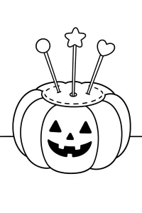 Alfiletero calabaza de Halloween dibujo para colorear PDF gratis