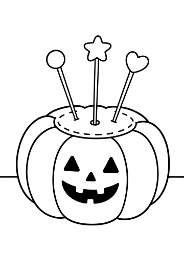Pique-aiguilles citrouille Halloween
