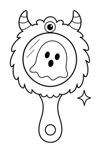 Monsterspiegel met spookje