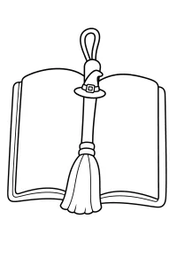 Heksenbezem-boekenlegger op open boek