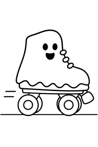 Geister-Rollschuh malvorlage kostenlos PDF