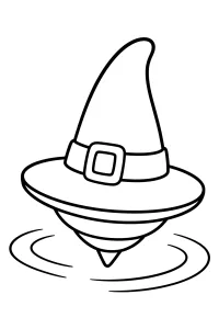 Witch Hat Spinning Top coloring page free PDF
