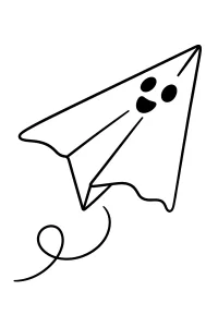 Aeroplano fantasma di Halloween disegno da colorare PDF gratis