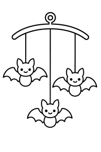 Halloween Bat Mobile coloring page free PDF