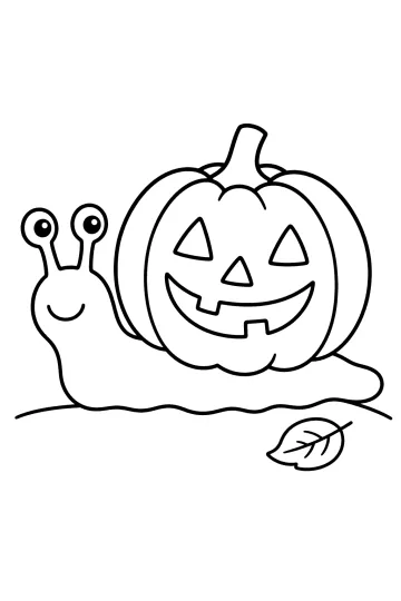 Escargot d’Halloween à coquille citrouille
