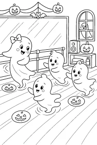 Dansles voor spookjes kleurplaat gratis PDF