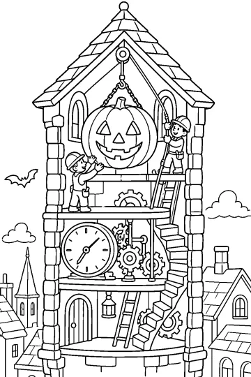 Zucca luminosa nella torre dell'orologio