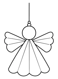 Angelo di Natale appeso disegno da colorare PDF gratis