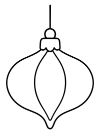 Adorno navideño con forma de cebolla para colorear dibujo para colorear PDF gratis