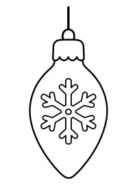 Ampoule de Noël avec flocon de neige dessin à colorier PDF gratuit