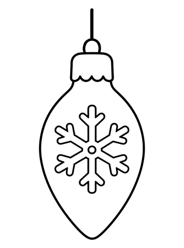 Ampoule de Noël suspendue à un fil avec un grand flocon de neige au centre