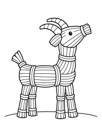 Capra di paglia natalizia da colorare disegno da colorare PDF gratis