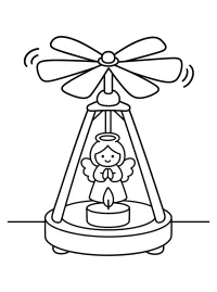 Kerstpiramide met engel en kaars