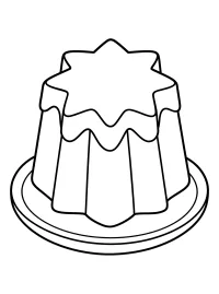 Sternförmiger Pandoro auf einem Teller malvorlage kostenlos PDF
