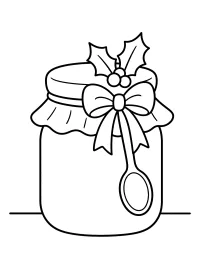 Barattolo natalizio con fiocco e agrifoglio disegno da colorare PDF gratis