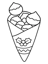 Cartoccio natalizio di castagne disegno da colorare PDF gratis