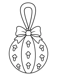 Christbaumkugel mit Schleife und Nelken malvorlage kostenlos PDF