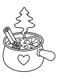 Weihnachtstopf mit Orange und Gewürzen malvorlage kostenlos PDF
