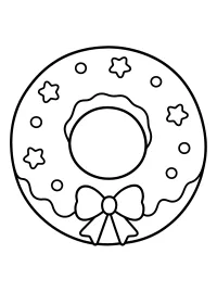 Donut met strik en sterren kleurplaat gratis PDF