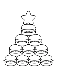 Albero di Natale di macarons disegno da colorare PDF gratis