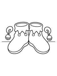 Bottes d'elfe de Noël dessin à colorier PDF gratuit