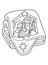 Trapunta natalizia con presepe disegno da colorare PDF gratis