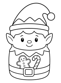 Barattolo dei biscotti a forma di elfo disegno da colorare PDF gratis