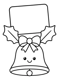 Campanello natalizio con cartoncino da colorare disegno da colorare PDF gratis