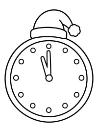 Christmas Alarm Clock at Midnight coloring page free PDF