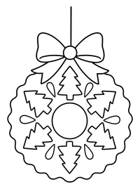 Rosace de Noël avec nœud et sapins dessin à colorier PDF gratuit