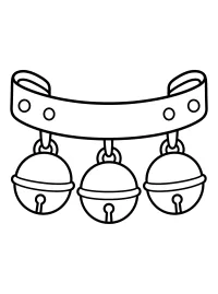 Cinturón navideño con tres cascabeles dibujo para colorear PDF gratis